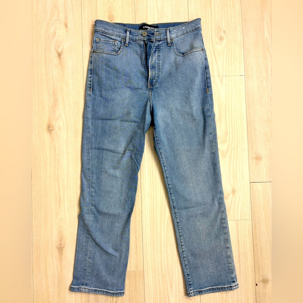 Express Straight Super High Leg Slightly Cropped Jeans Size 8R